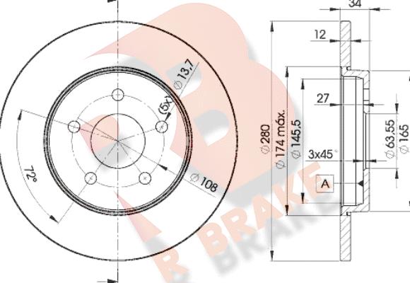 R Brake 78RBD26768 - Тормозной диск autospares.lv