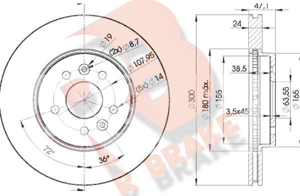 R Brake 78RBD26767 - Тормозной диск autospares.lv