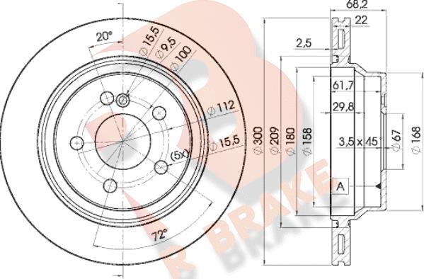 R Brake 78RBD20910 - Тормозной диск autospares.lv