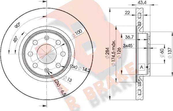 R Brake 78RBD20922 - Тормозной диск autospares.lv