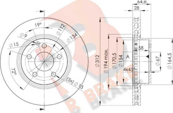 R Brake 78RBD20414 - Тормозной диск autospares.lv