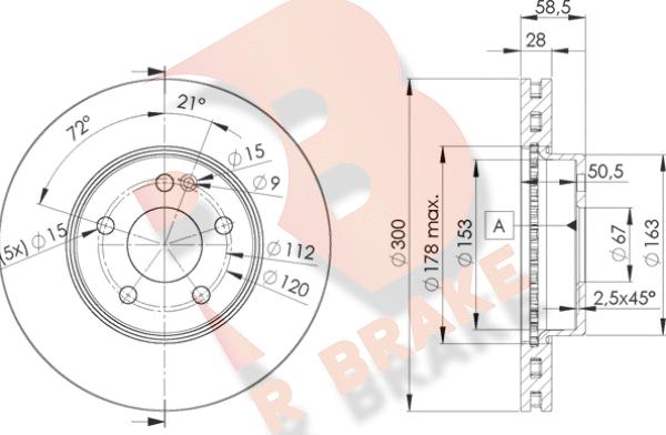 R Brake 78RBD20415 - Тормозной диск autospares.lv