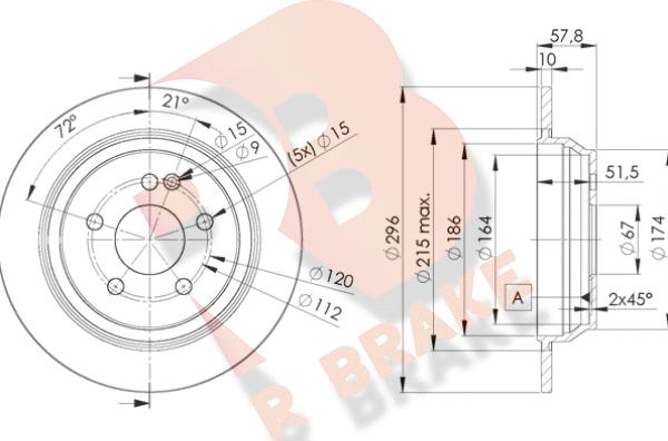 R Brake 78RBD20416 - Тормозной диск autospares.lv