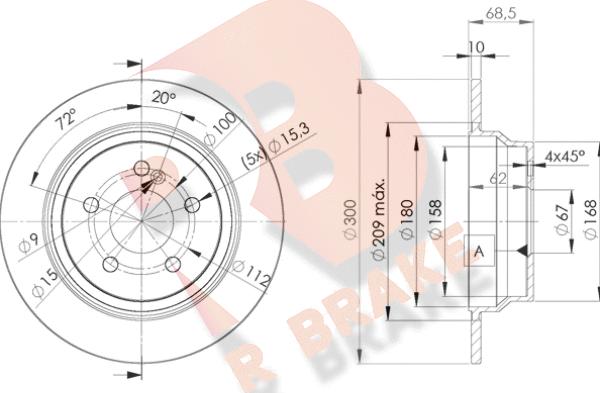 R Brake 78RBD20413 - Тормозной диск autospares.lv