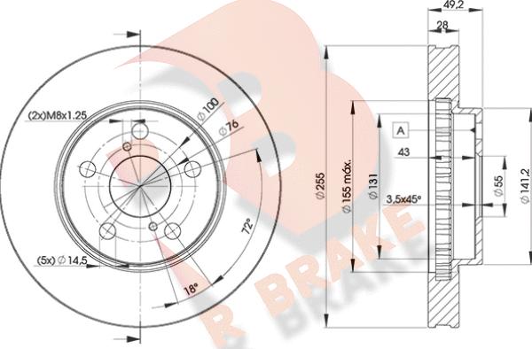 R Brake 78RBD20501 - Тормозной диск autospares.lv