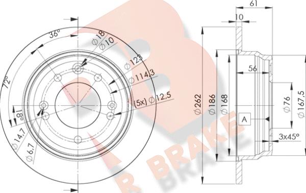 R Brake 78RBD20581 - Тормозной диск autospares.lv