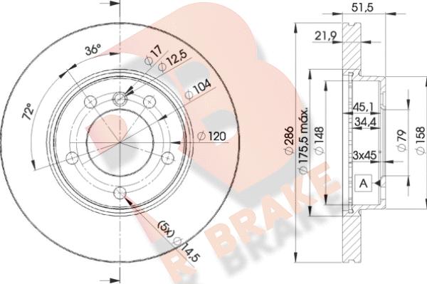 R Brake 78RBD20674 - Тормозной диск autospares.lv