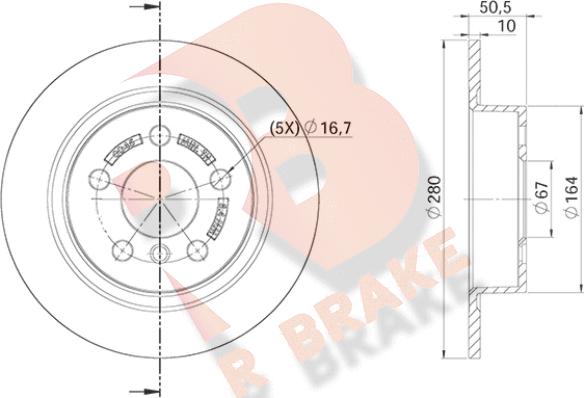 R Brake 78RBD20045 - Тормозной диск autospares.lv