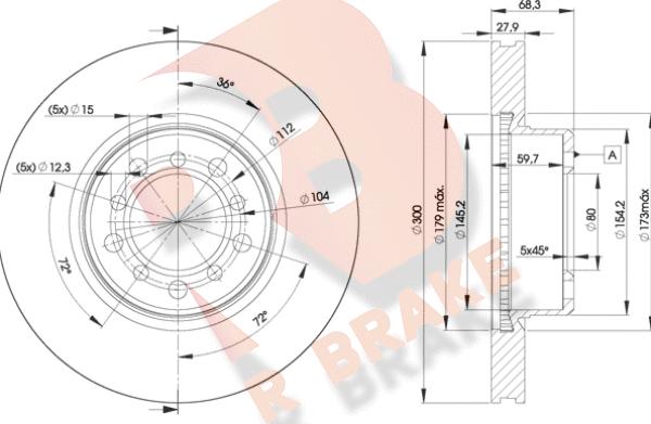 R Brake 78RBD20805 - Тормозной диск autospares.lv