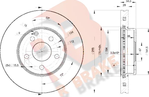 R Brake 78RBD20812 - Тормозной диск autospares.lv