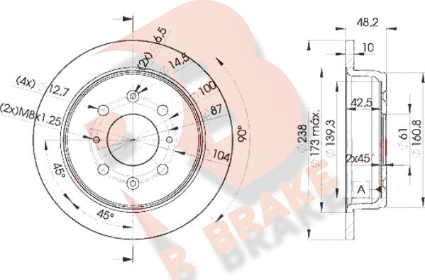 R Brake 78RBD20817 - Тормозной диск autospares.lv