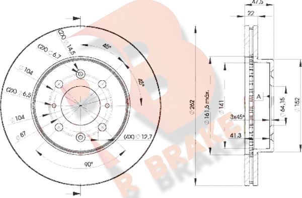 R Brake 78RBD20830 - Тормозной диск autospares.lv