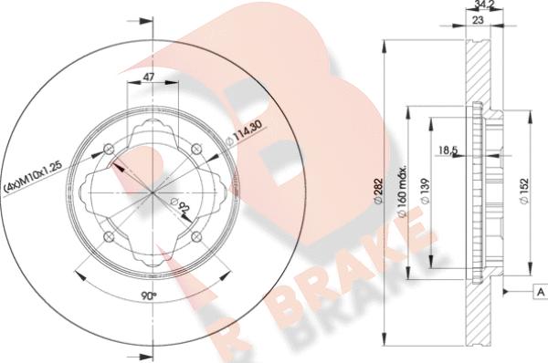 R Brake 78RBD20837 - Тормозной диск autospares.lv