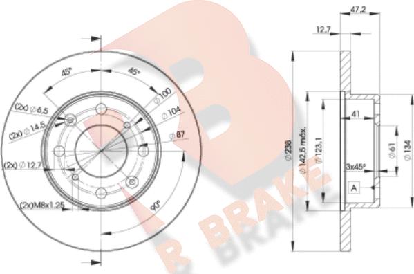 R Brake 78RBD20829 - Тормозной диск autospares.lv