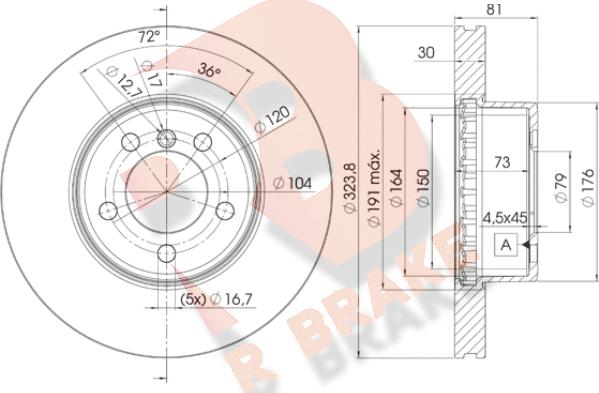 R Brake 78RBD20265 - Тормозной диск autospares.lv