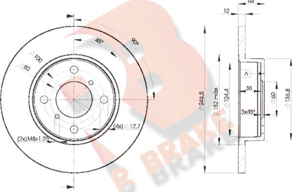 R Brake 78RBD20711 - Тормозной диск autospares.lv