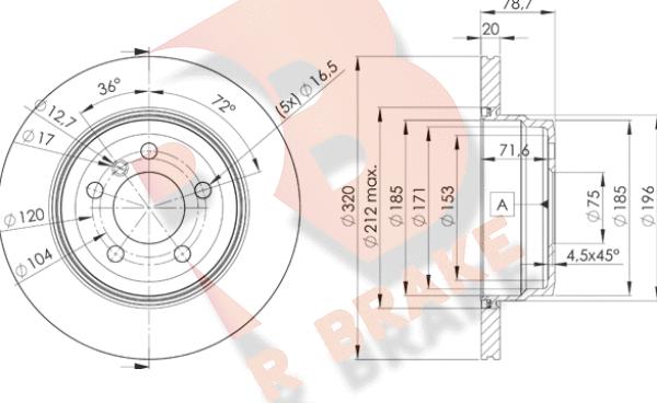 R Brake 78RBD21970 - Тормозной диск autospares.lv