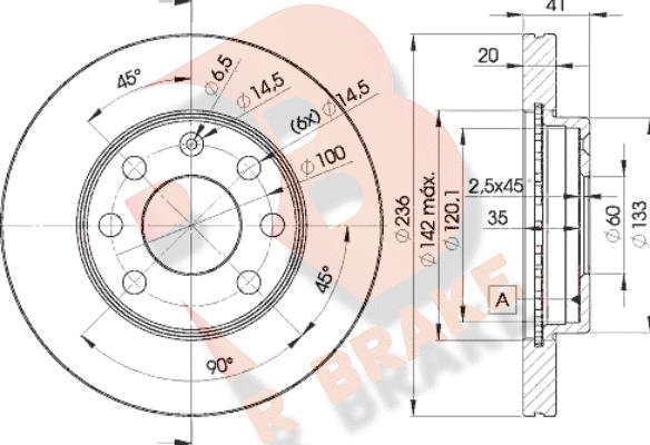 R Brake 78RBD21440 - Тормозной диск autospares.lv