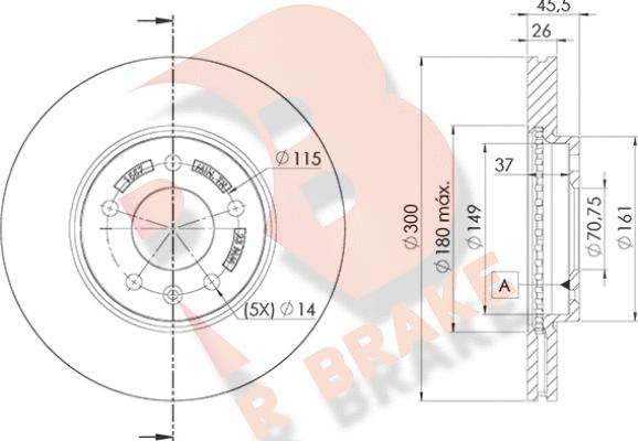 R Brake 78RBD21557 - Тормозной диск autospares.lv