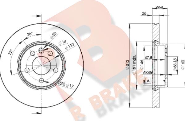 R Brake 78RBD21530 - Тормозной диск autospares.lv