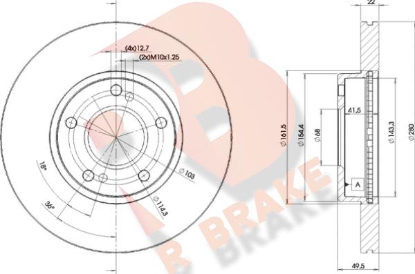 R Brake 78RBD21057 - Тормозной диск autospares.lv