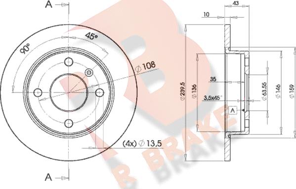 R Brake 78RBD21062 - Тормозной диск autospares.lv