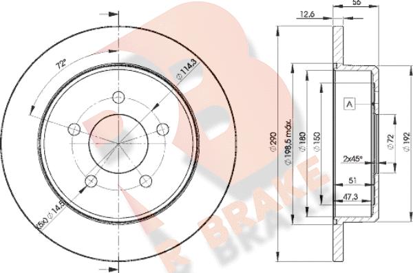 R Brake 78RBD21023 - Тормозной диск autospares.lv