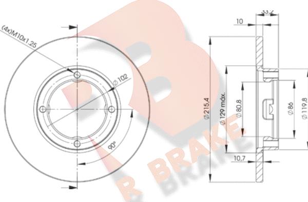R Brake 78RBD21160 - Тормозной диск autospares.lv