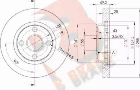 R Brake 78RBD21330 - Тормозной диск autospares.lv