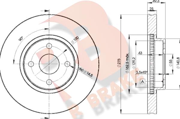 R Brake 78RBD21320 - Тормозной диск autospares.lv