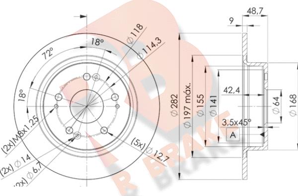 R Brake 78RBD21258 - Тормозной диск autospares.lv