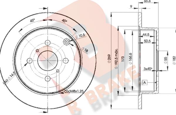 R Brake 78RBD21221 - Тормозной диск autospares.lv