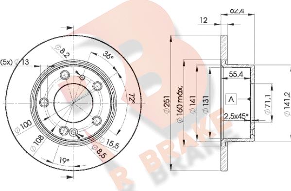 R Brake 78RBD21796 - Тормозной диск autospares.lv