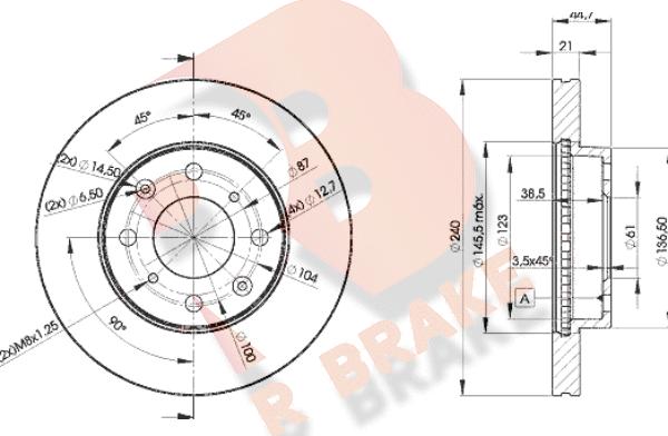 R Brake 78RBD21701 - Тормозной диск autospares.lv