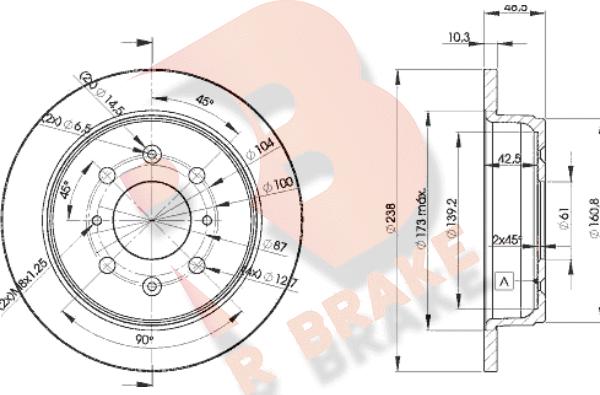 R Brake 78RBD21703 - Тормозной диск autospares.lv