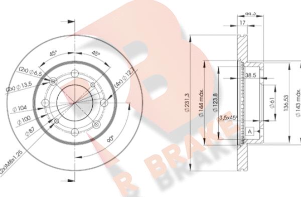 R Brake 78RBD21702 - Тормозной диск autospares.lv