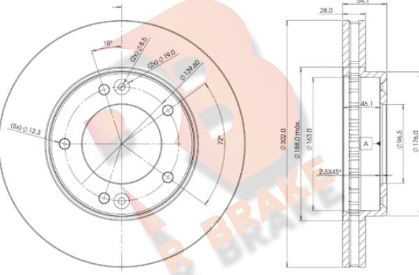 R Brake 78RBD21712 - Тормозной диск autospares.lv