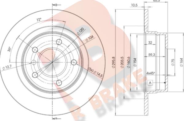 R Brake 78RBD21725 - Тормозной диск autospares.lv