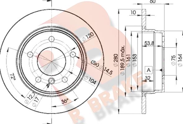 R Brake 78RBD28936 - Тормозной диск autospares.lv