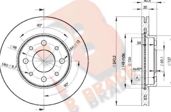 R Brake 78RBD28929 - Тормозной диск autospares.lv