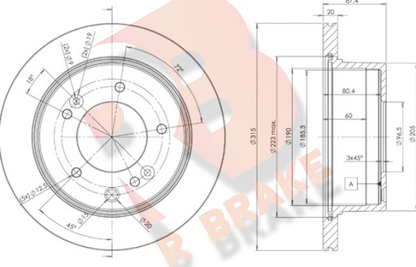 R Brake 78RBD28411 - Тормозной диск autospares.lv