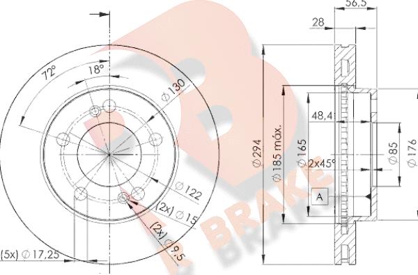 R Brake 78RBD28674 - Тормозной диск autospares.lv