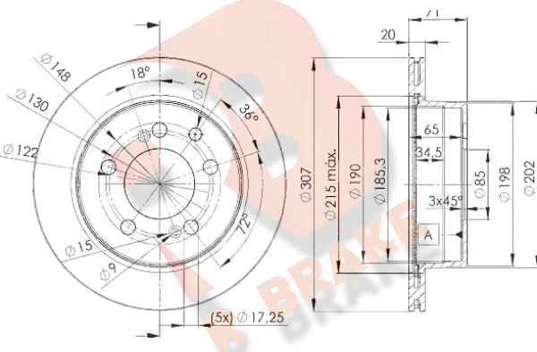 R Brake 78RBD28675 - Тормозной диск autospares.lv