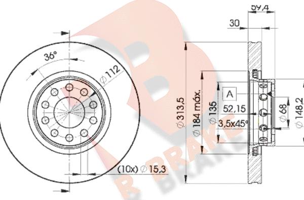 R Brake 78RBD28015 - Тормозной диск autospares.lv