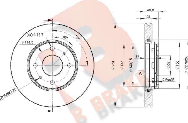 R Brake 78RBD28027 - Тормозной диск autospares.lv