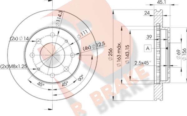 R Brake 78RBD28107 - Тормозной диск autospares.lv