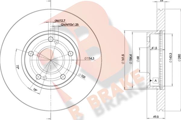 R Brake 78RBD28801 - Тормозной диск autospares.lv