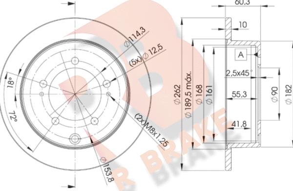 R Brake 78RBD28326 - Тормозной диск autospares.lv