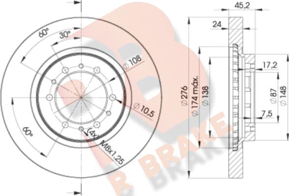 R Brake 78RBD28716 - Тормозной диск autospares.lv