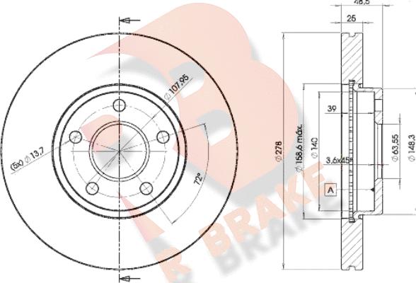 R Brake 78RBD23963 - Тормозной диск autospares.lv